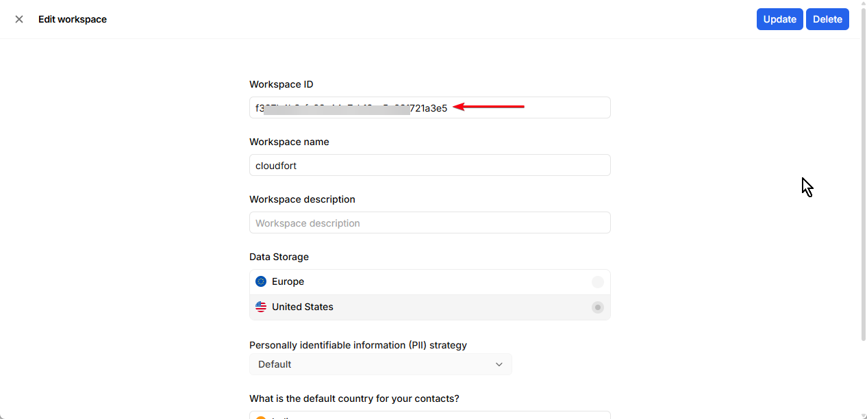 Step 2.4: Copy Workspace ID