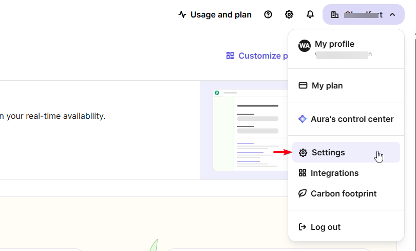 Step 1.1: My Profile β Settings