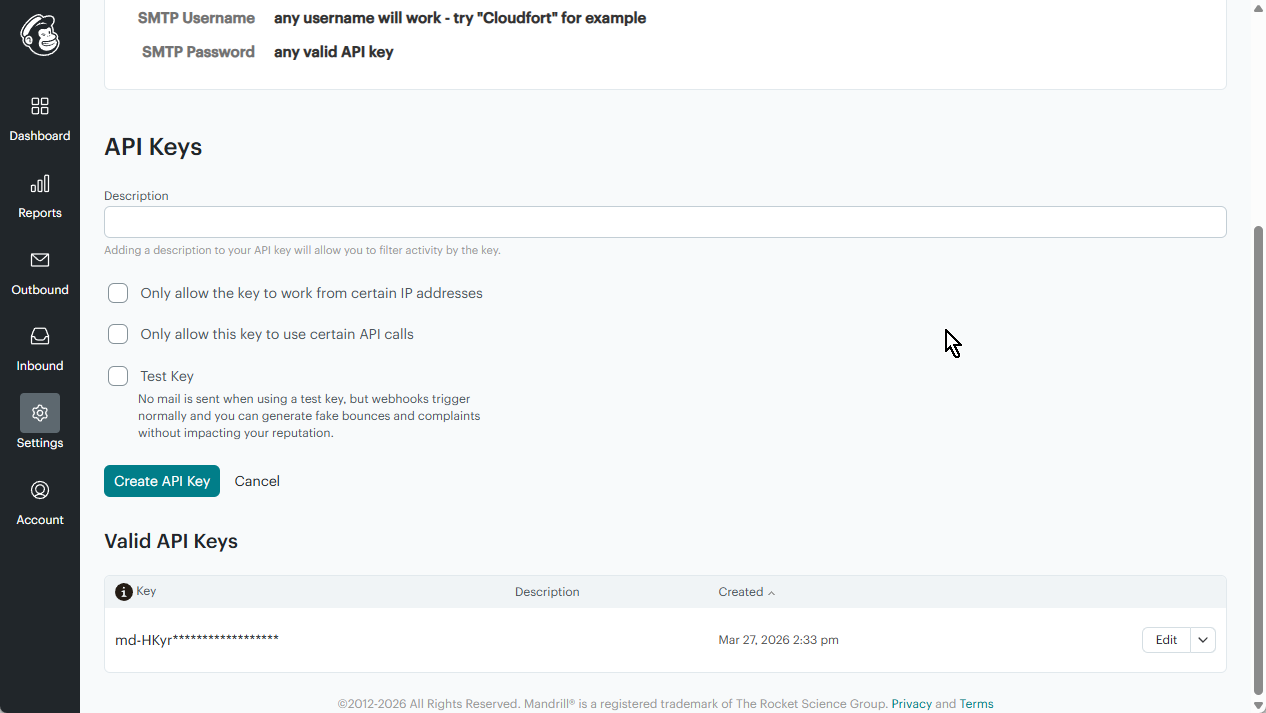 Step 1.2: Copy the generated key