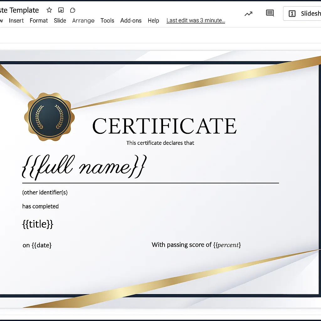 Slides Template with Placeholders